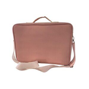Ollieroo Makeup Case Adjustable Dividers PU Leather Organizer Pink Travel Bag
